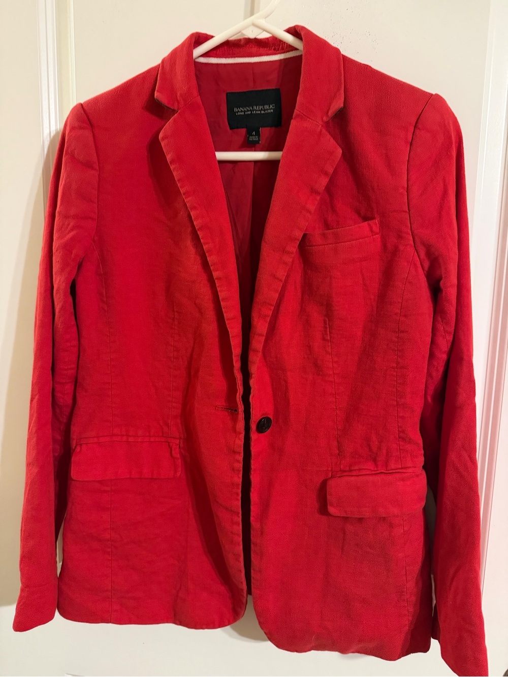 Banana Republic Women’s Red Linen Blazer